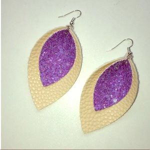 Stacked Petal Glitter Earrings